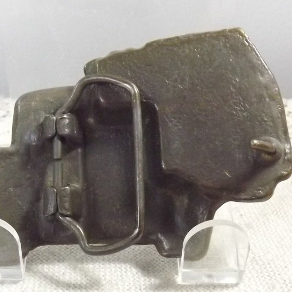 Vintage Distressed Brass Semi Truck Belt Buckle - Picture 4 of 7